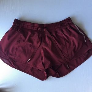 Lululemon Size 6 Burgundy Shorts